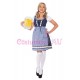 Blue Check German Beer Maid ADULT HIRE